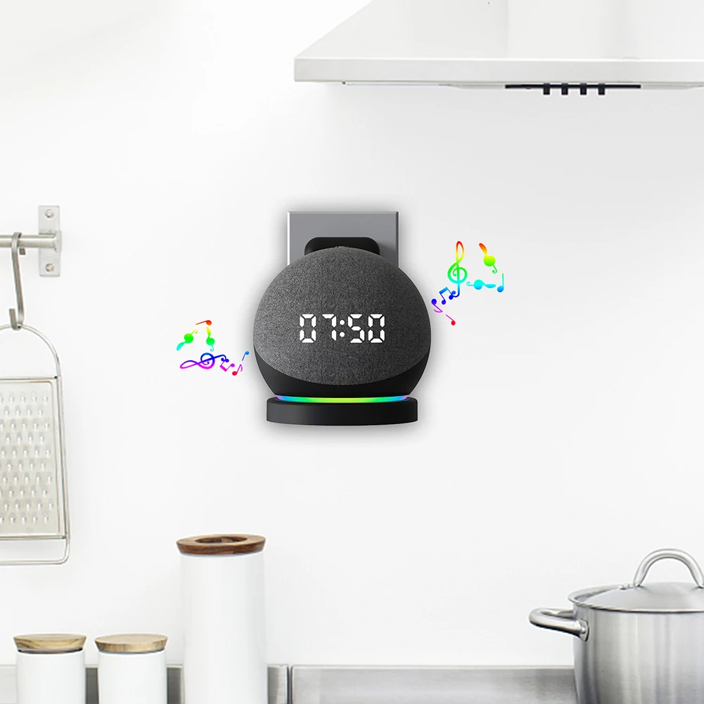 Amazon Speaker Echo Dot 5 - Lautsprecher-Wandhalterung aus Kunststoff, Kabelmanagement, intelligenter Lautsprecherhalter,