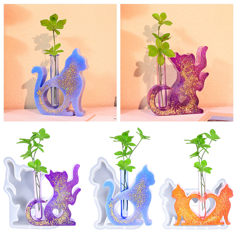 Propagation Station Vase - Katzenförmige Harzformen, Vase, Silikon, Epoxidharzform für